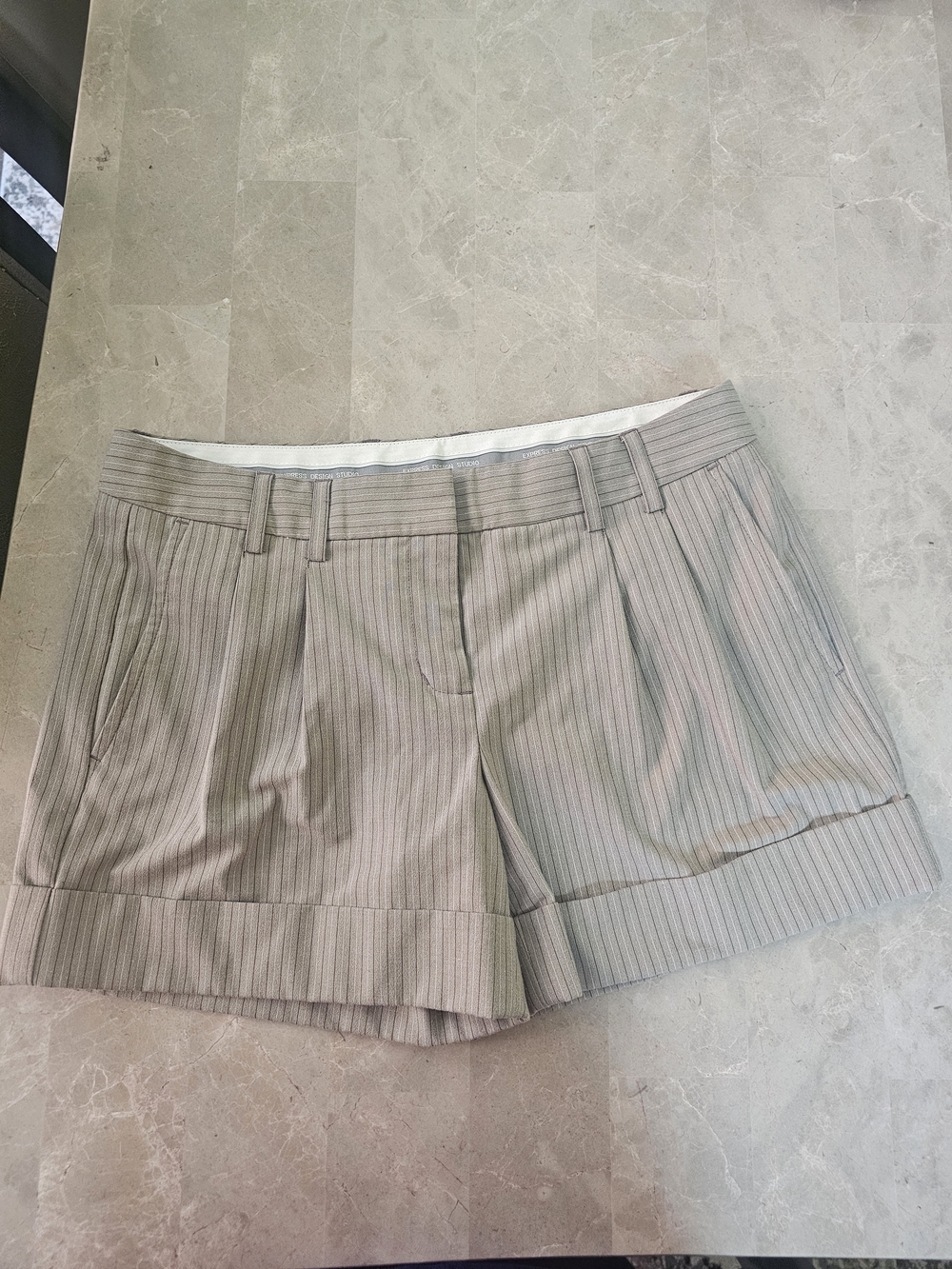 Express Editor Women’s Taupe Pinstripe Pants